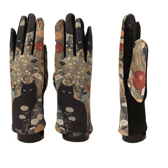 Artist Gustav Klimt Black Cat Garden Digital Print Glove – Chiappetta Shoes