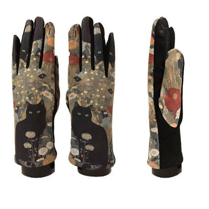Artist Gustav Klimt Black Cat Garden Digital Print Glove – Chiappetta Shoes