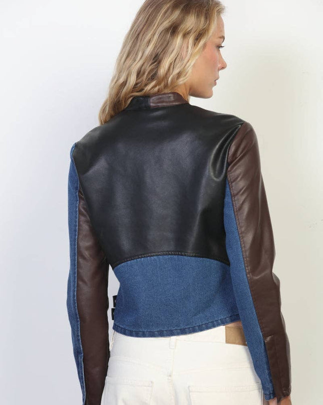 STOOSH Color Block Moto Jacket