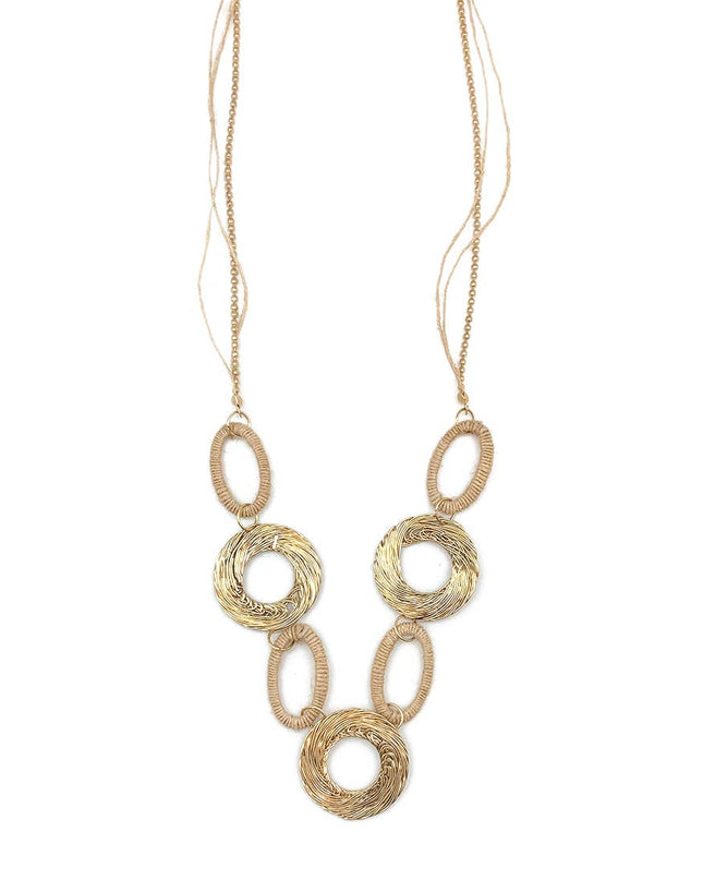 Sachi Bohemian Neutrals Collection Necklace - Rings & Ovals