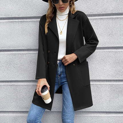 Mid-Length Double-Breasted Blazer