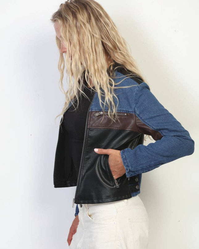STOOSH Color Block Moto Jacket