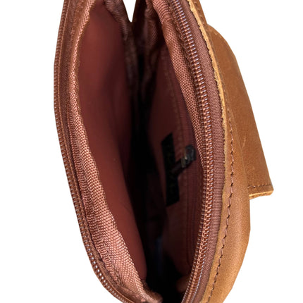 ROMA Crazy Horse Leather Crossbody Sling Travel Bag