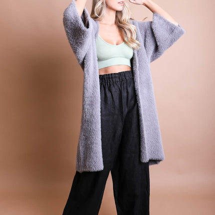 Luxe Winter Faux Mohair Knit Cardigan