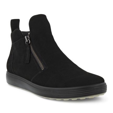 ECCO Soft 7 Zip Bootie (Women's) - Black/Black