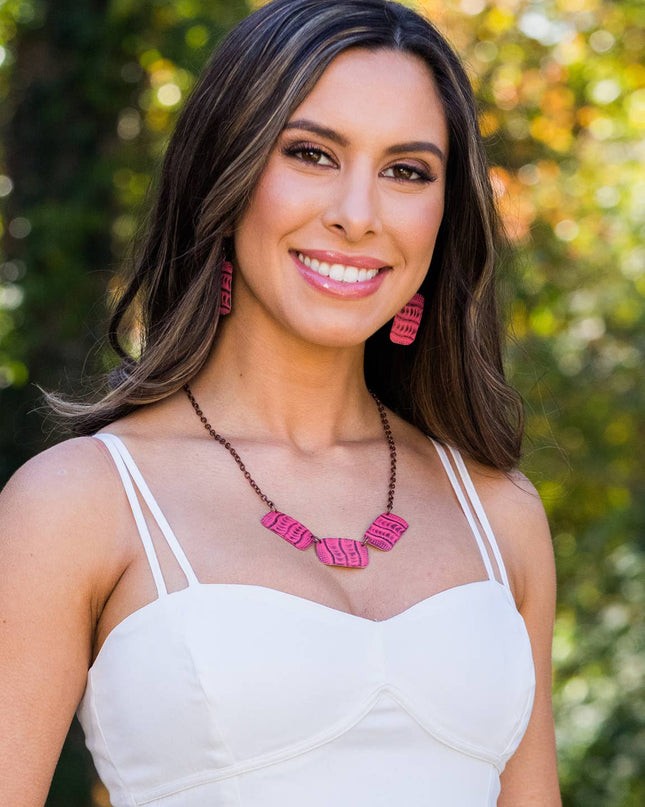 Copper Patina Necklace - Coral Waves