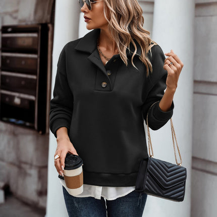 Collared Button Henley Sweatshirt