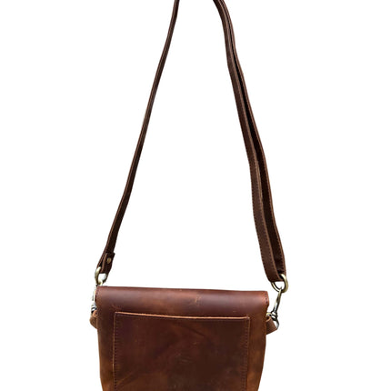 ROMA Crazy Horse Genuine Leather Crossbody - Small