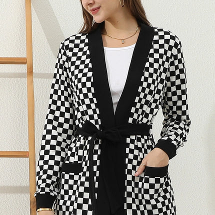NINEXIS Long Sleeve Tie Cardigan