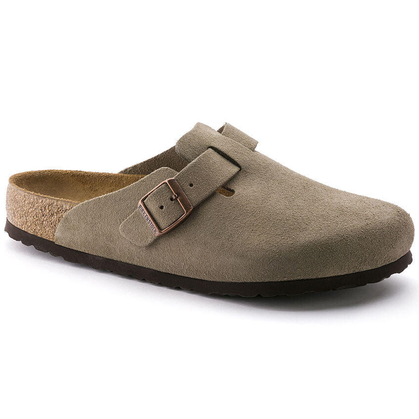 Birkenstock Boston Soft Footbed (Unisex) - Taupe Suede