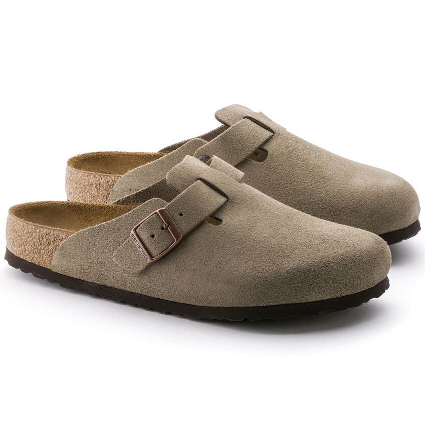 Birkenstock Boston Soft Footbed (Unisex) - Taupe Suede