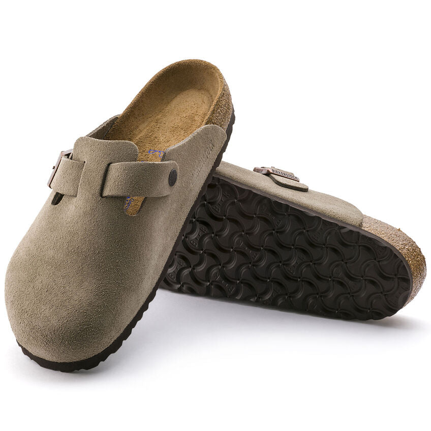 Birkenstock Boston Soft Footbed (Unisex) - Taupe Suede