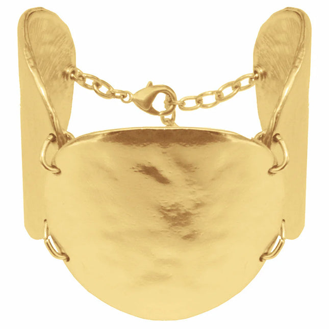 Karine Sultan Oversized Gold Disk Bracelet