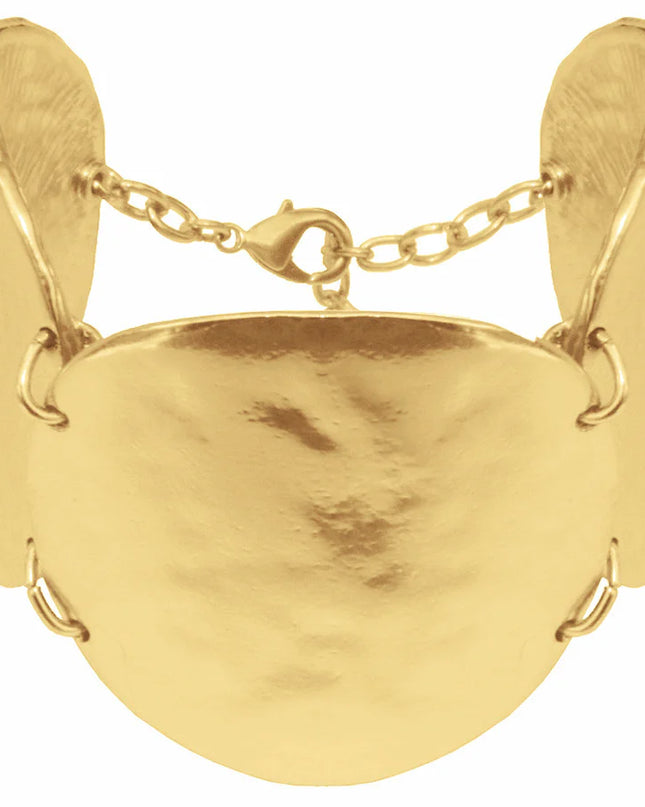 Karine Sultan Oversized Gold Disk Bracelet
