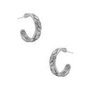 Karine Sultan Silver Textured Hoop Earring