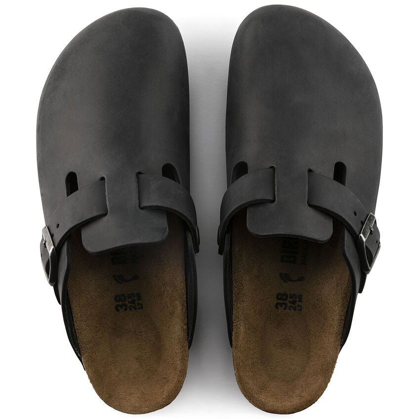 Birkenstock Boston (Unisex) - Black Oiled Leather