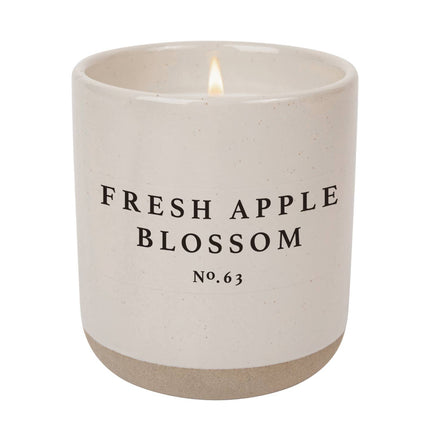 Fresh Apple Blossom 12 Oz Soy White Stoneware Candle