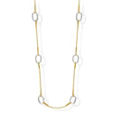 Karine Sultan Silver and Gold Open Circle Long Chain Necklace