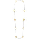 Karine Sultan Silver and Gold Open Circle Long Chain Necklace