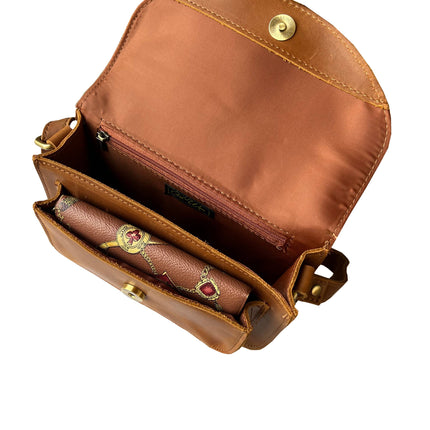 ROMA Crazy Horse Genuine Leather Crossbody w/ Front Pocket