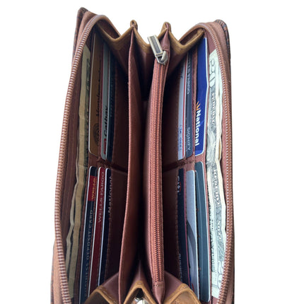 ROMA Vintage Cowhide Leather Wristlet