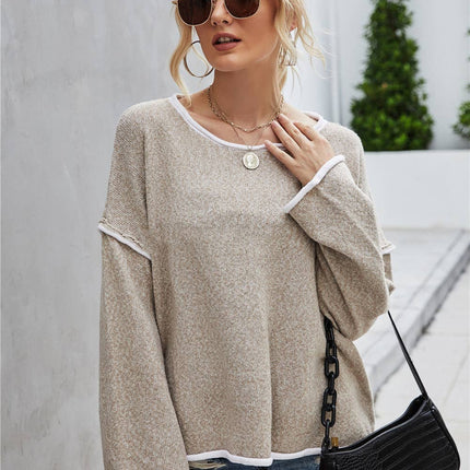 Casual Crew Neck Pullover Long Sleeve Sweater