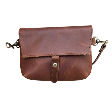 ROMA Crazy Horse Genuine Leather Crossbody - Small