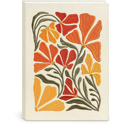 FABRIC EMBROIDERED JOURNAL FLOWER MARKET POPPY