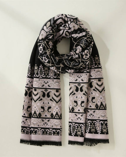 Accity Warm Faux Cashmere Printed Scarf