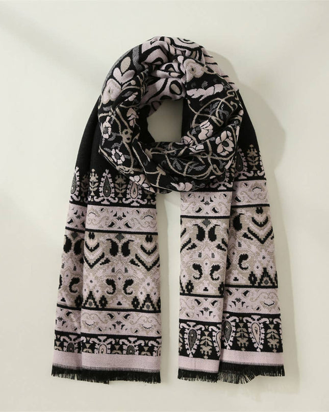Accity Warm Faux Cashmere Printed Scarf