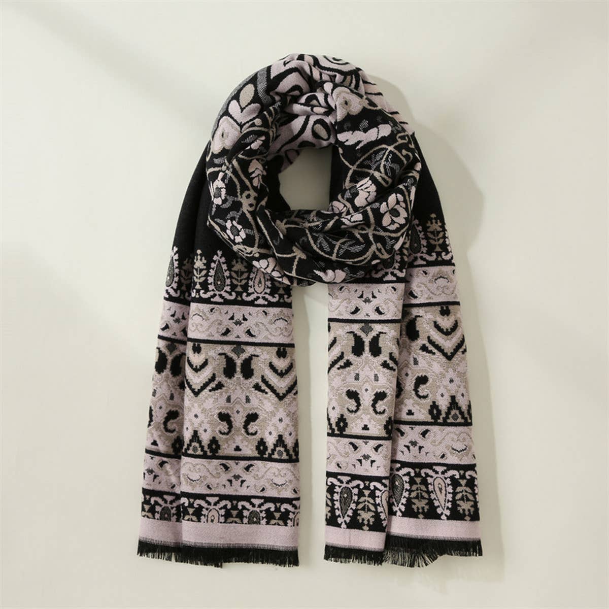 Accity Warm Faux Cashmere Printed Scarf