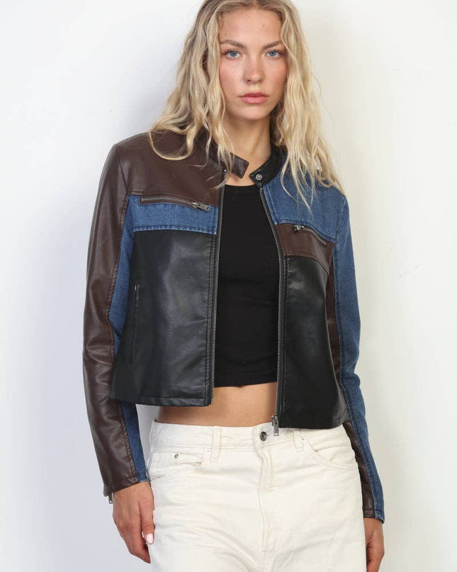 STOOSH Color Block Moto Jacket
