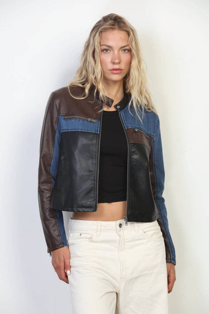 STOOSH Color Block Moto Jacket