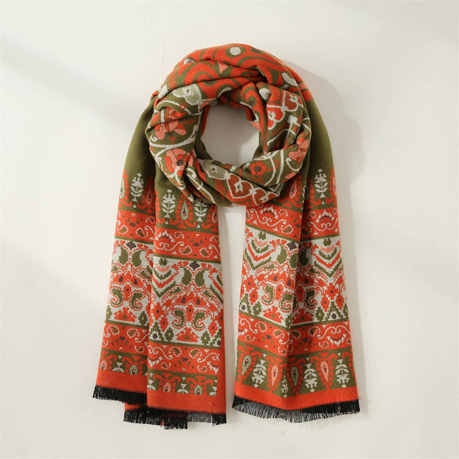 Accity Warm Faux Cashmere Printed Scarf