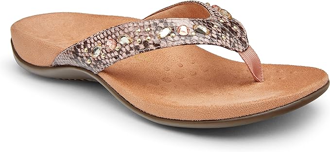 Vionic Lucia Snake Thong Sandal (Women's) - Camelia