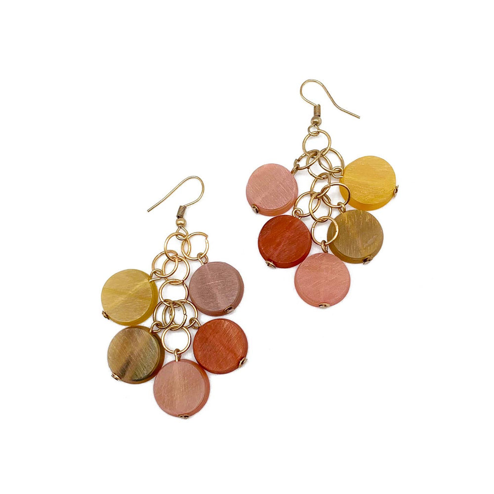 Omala Citrus Sunshine Collection Earrings - Beaded Cluster