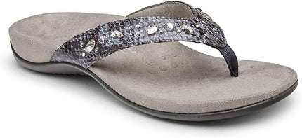 Vionic Snake Lucia Thong Sandal (Women's) - Slate Grey