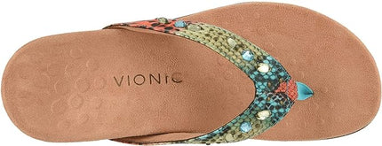 Vionic Lucia Snake Thong Sandal (Women's) - Blue Teal