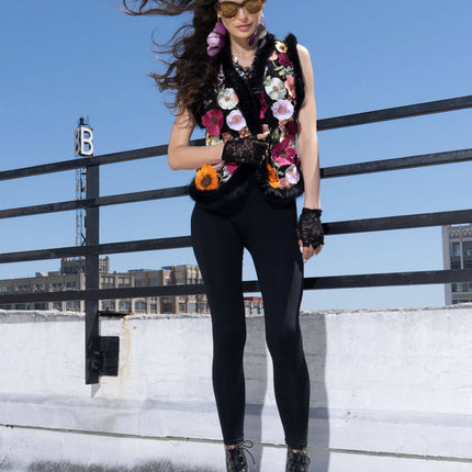 ADORE Floral Faux Fur Vest