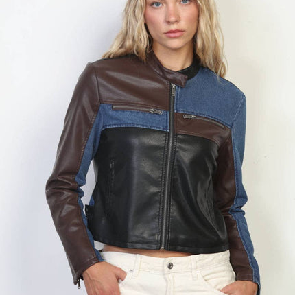 STOOSH Color Block Moto Jacket