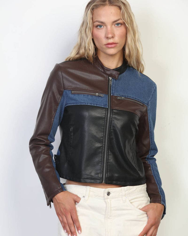 STOOSH Color Block Moto Jacket