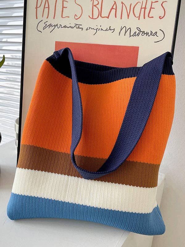 Original Contrast Color Rainbow Striped Bag