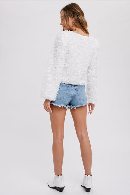 PEARL BUTTON PETAL JACKET
