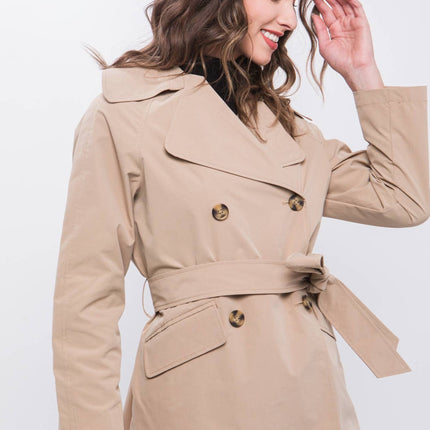 LOVE TREE LIGHT WEIGHT TRENCH COAT W/ TIE