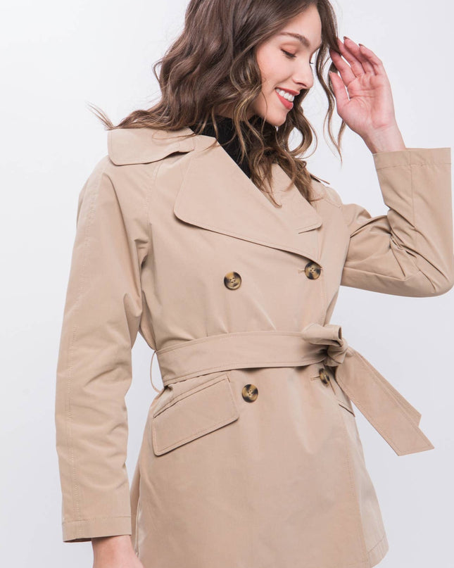 LOVE TREE LIGHT WEIGHT TRENCH COAT W/ TIE