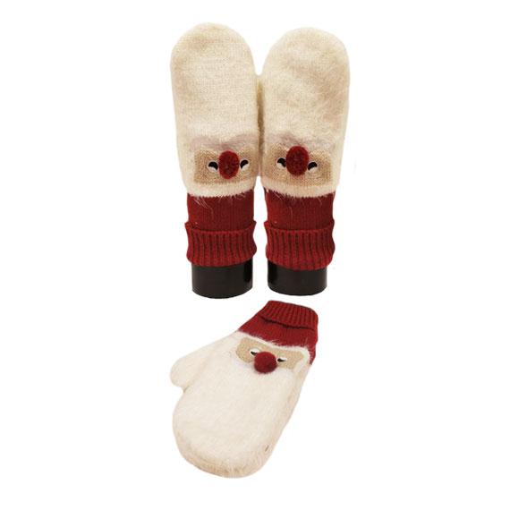 Santa Claus Mitten with soft furry beard