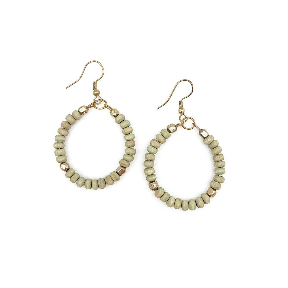 Sachi Chromatic Hues - Sage Green Hoop Earrings