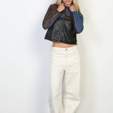 STOOSH Color Block Moto Jacket