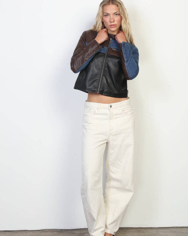 STOOSH Color Block Moto Jacket