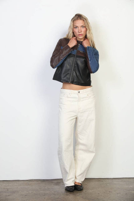 STOOSH Color Block Moto Jacket